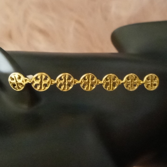NEW!! TORY BURCH LOGO LINEAR EARRINGS, Pierced! - Picture 2 of 9